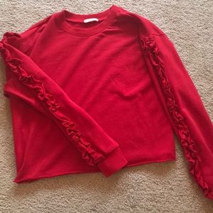 Cropped red sweater